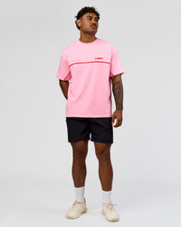 Man wearing Inline Heavyweight FLXCotton Oversized Tee - Pink Rose-Flame | Model:Xav | Size:L | Thumbnail Index: 7