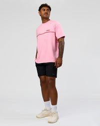 Man wearing Inline Heavyweight FLXCotton Oversized Tee - Pink Rose-Flame | Model:Xav | Size:L | Thumbnail Index: 19
