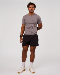 Man wearing Lift 6" Short - Black-Reflective | Model:Xav | Size:L | Thumbnail Index: 1