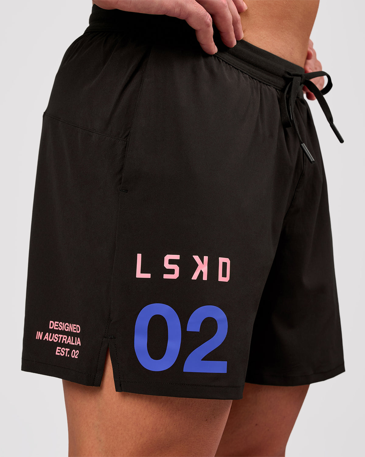 Man wearing Pace 5" Lined Running Short - Game Plan Black | Model:Xav | Size:L
