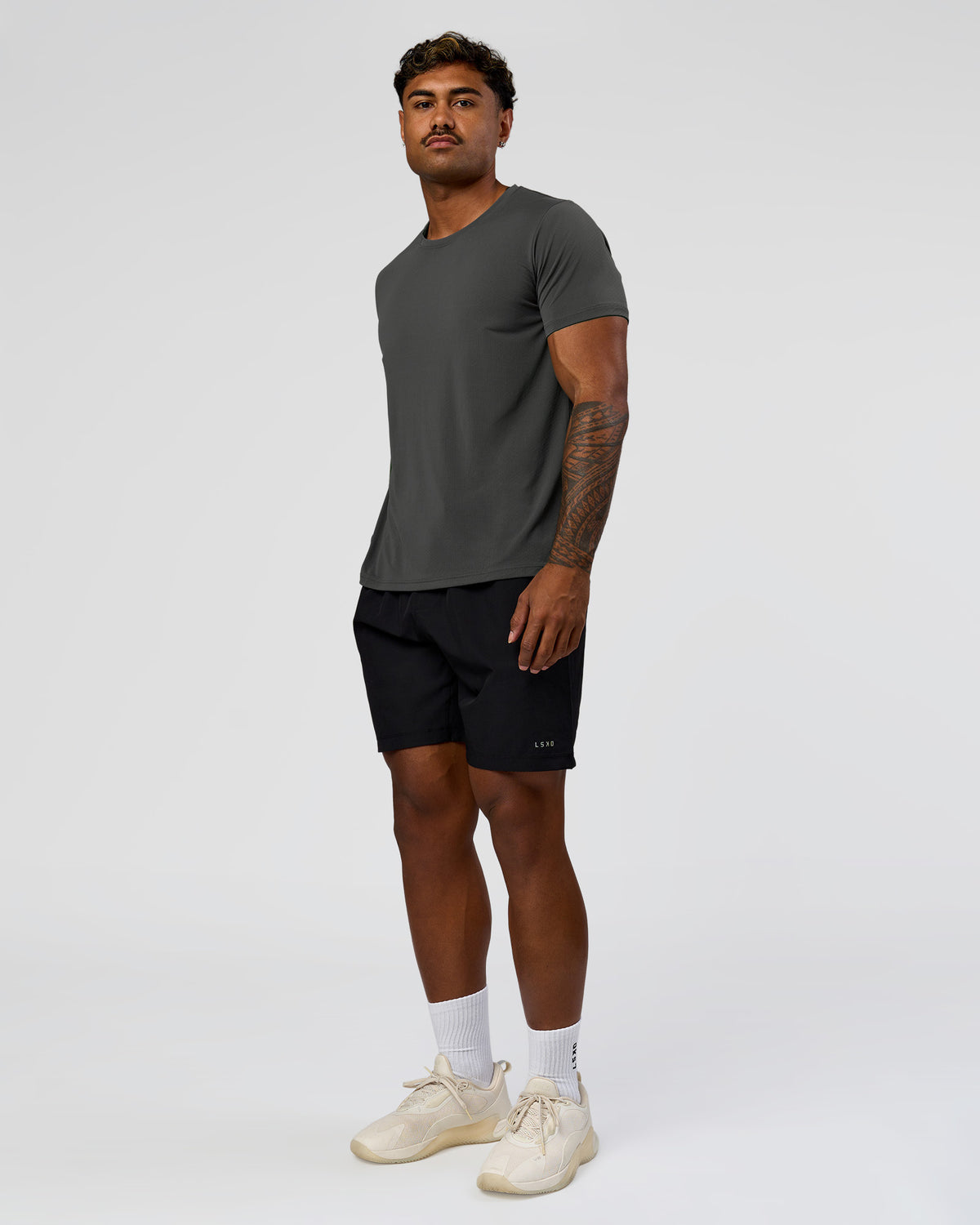 Man wearing Rep Training Tee - Dark Storm | Model:Xav | Size:L