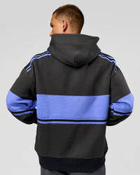 Man wearing A-Team Oversized Hoodie - Onyx-Bluebell | Model:Albert | Size:M | Thumbnail Index: 8