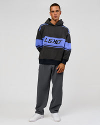 Man wearing A-Team Oversized Hoodie - Onyx-Bluebell | Model:Albert | Size:M | Thumbnail Index: 10