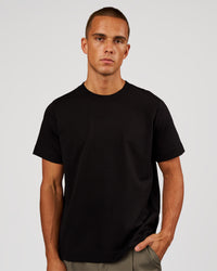 Man wearing AfterDark ZeroCrease Regular Tee - Black | Model:Albert | Size:M | Thumbnail Index: 0