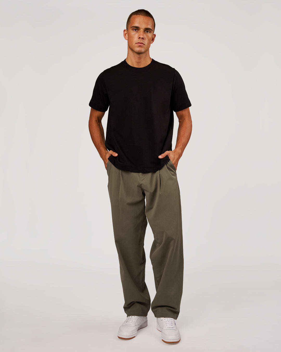 Man wearing AfterDark ZeroCrease Regular Tee - Black | Model:Albert | Size:M - view 5