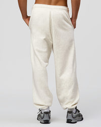 Man wearing Base Baggy Cuffed Track Pant - Silver Marl | Model:Albert | Size:M | Thumbnail Index: 2