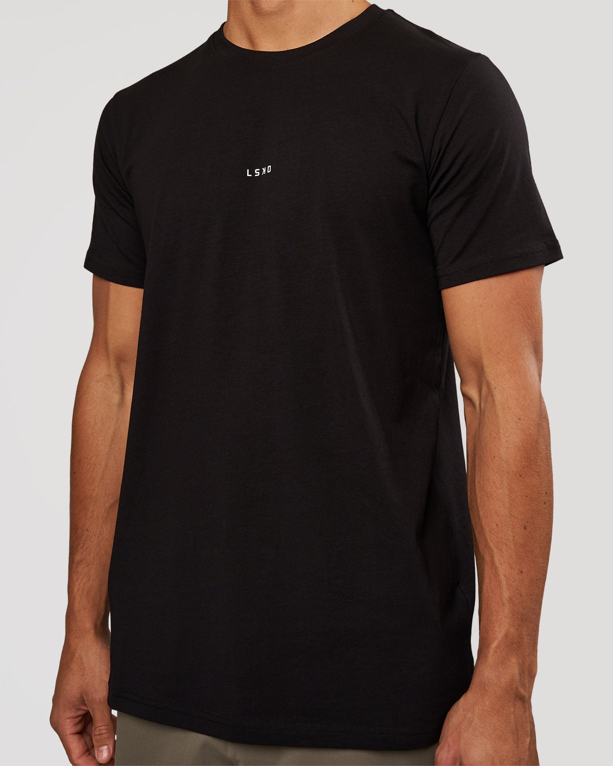 Man wearing Base FLXCotton Tee - Black | Model:Albert | Size:M