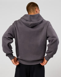 Man wearing Base Oversized Hoodie - Duskstone | Model:Albert | Size:M | Thumbnail Index: 4