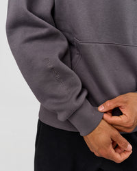 Man wearing Base Oversized Hoodie - Duskstone | Model:Albert | Size:M | Thumbnail Index: 13