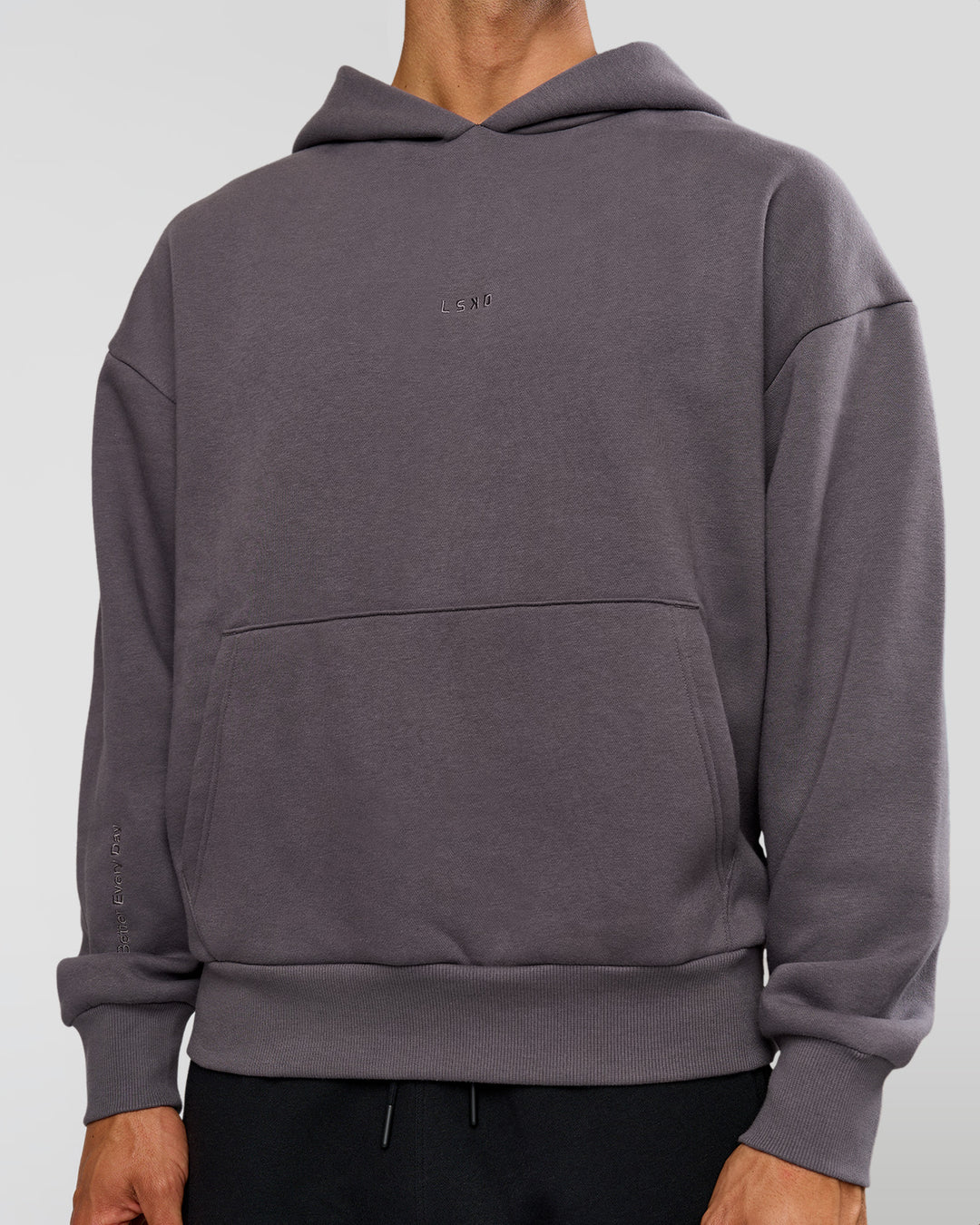 Man wearing Base Oversized Hoodie - Duskstone | Model:Albert | Size:M - view 6