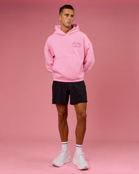 Man wearing BCAM Heavyweight Boxy Hoodie - Pink Rose | Model:Albert | Size:M | Thumbnail Index: 18