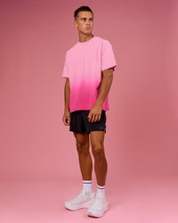 Man wearing BCAM Ombre Heavyweight FLXCotton Oversized Tee  - Pink Rose-Ultra Pink | Model:Albert | Size:M | Thumbnail Index: 19