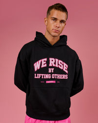 Man wearing BCAM Unisex Oversized Hoodie - Black | Model:Albert | Size:M | Thumbnail Index: 1