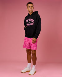 Man wearing BCAM Unisex Oversized Hoodie - Black | Model:Albert | Size:M | Thumbnail Index: 13
