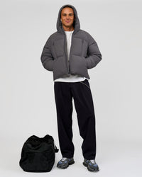 Man wearing Blackout Puffer Jacket - Dark Storm-Black | Model:Albert | Size:M | Thumbnail Index: 3