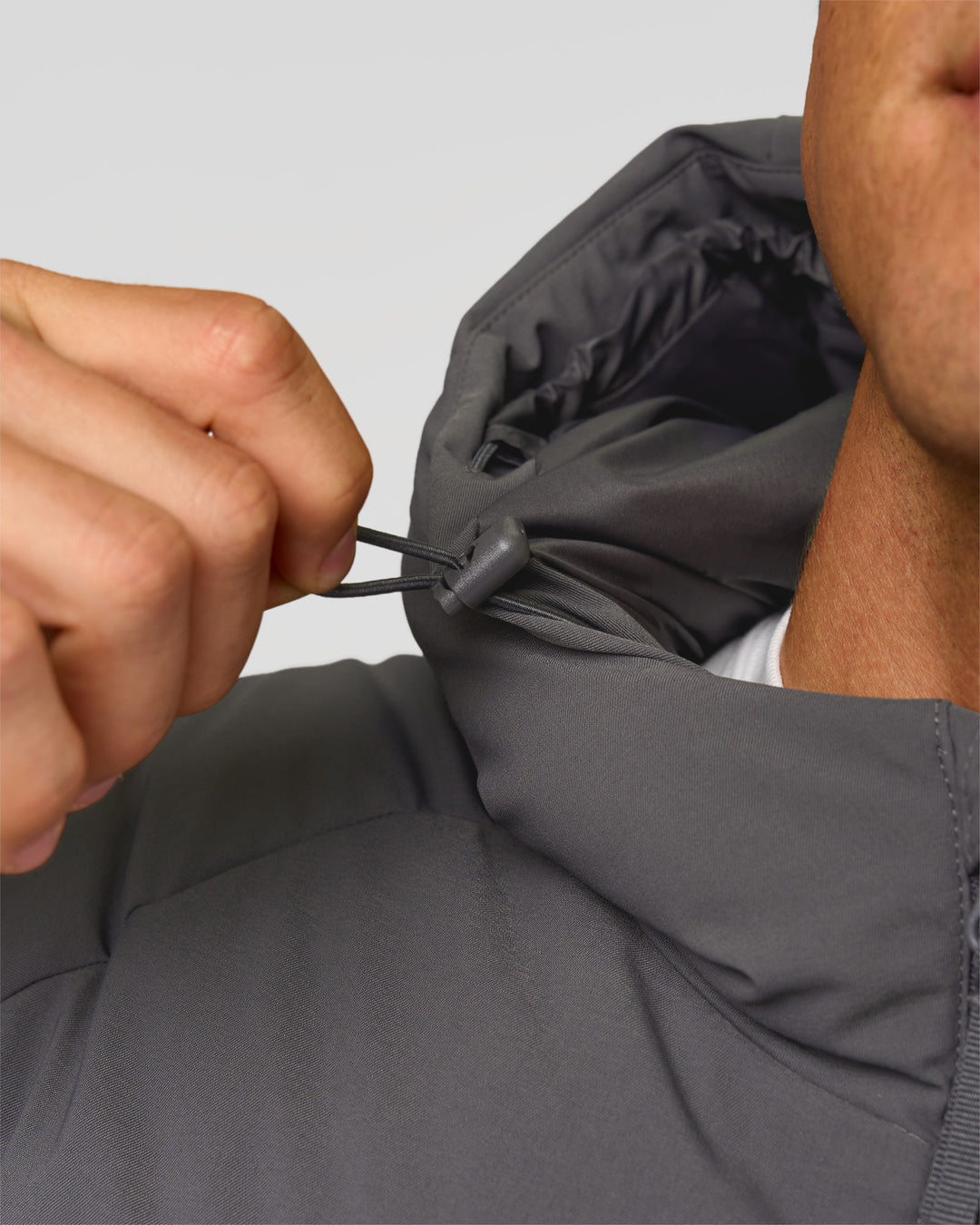 Man wearing Blackout Puffer Jacket - Dark Storm-Black | Model:Albert | Size:M - view 12