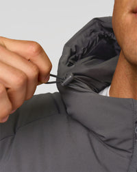 Man wearing Blackout Puffer Jacket - Dark Storm-Black | Model:Albert | Size:M | Thumbnail Index: 11