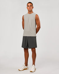 Man wearing Cadence MicroMotion Muscle Tank - Alloy | Model:Albert | Size:M | Thumbnail Index: 4