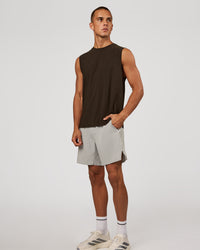 Man wearing Cadence MicroMotion Muscle Tank - Ground Coffee | Model:Albert | Size:M | Thumbnail Index: 4