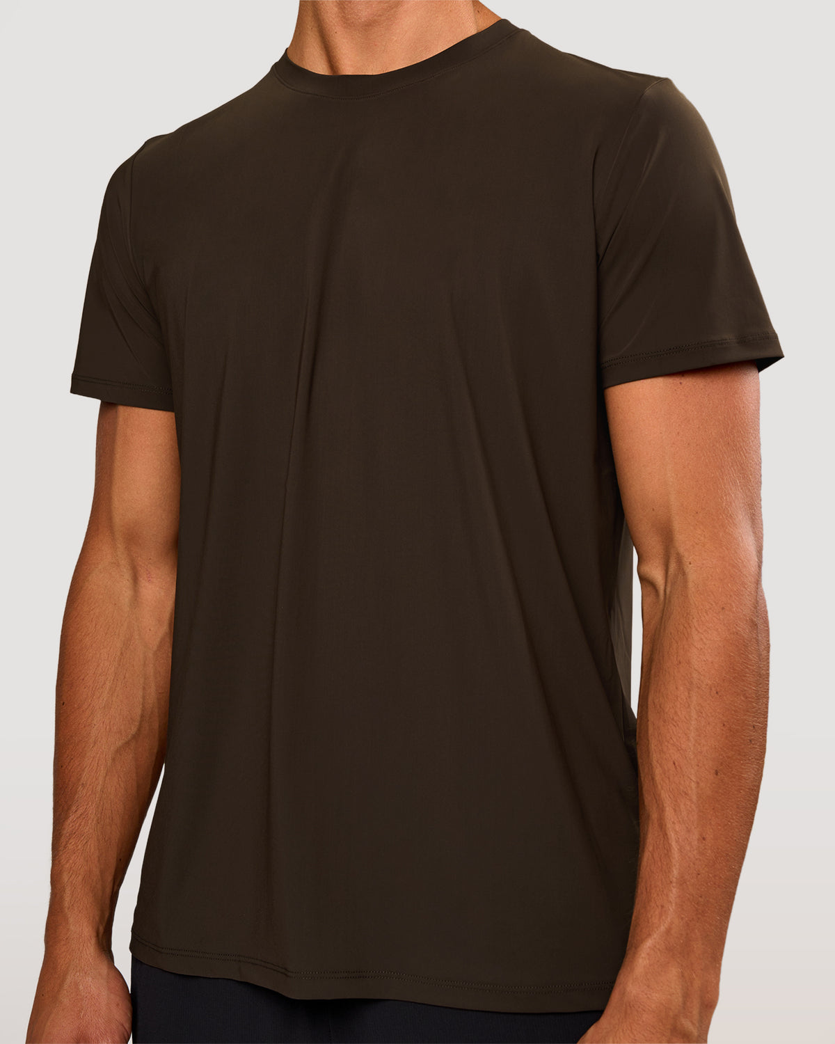 Man wearing Cadence Swift Tee - Ground Coffee | Model:Albert | Size:M - view 1