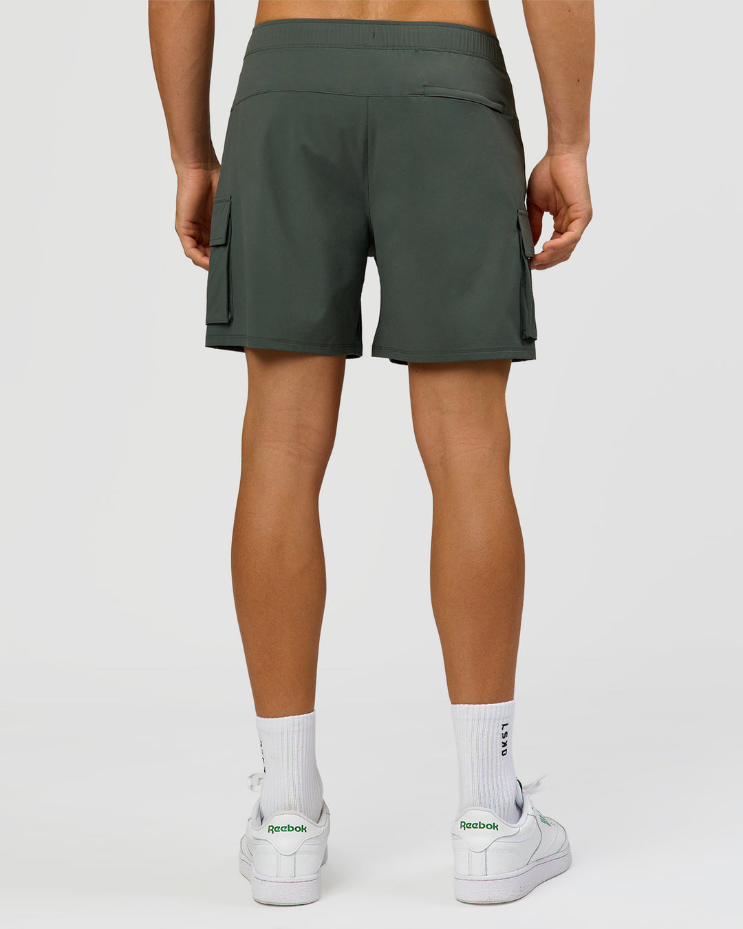 Man wearing Functional Cargo 6" Short - Carbon Green | Model:Albert | Size:M - view 10