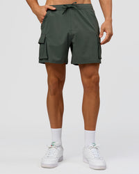 Man wearing Functional Cargo 6" Short - Carbon Green | Model:Albert | Size:M | Thumbnail Index: 2
