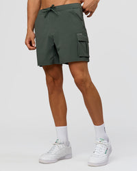 Man wearing Functional Cargo 6" Short - Carbon Green | Model:Albert | Size:M | Thumbnail Index: 5