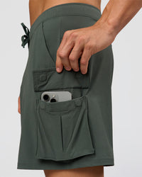 Man wearing Functional Cargo 6" Short - Carbon Green | Model:Albert | Size:M | Thumbnail Index: 7