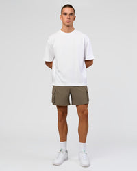 Man wearing Functional Cargo 6" Short - Walnut Grey | Model:Albert | Size:M | Thumbnail Index: 4