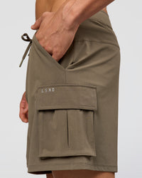Man wearing Functional Cargo 6" Short - Walnut Grey | Model:Albert | Size:M | Thumbnail Index: 8