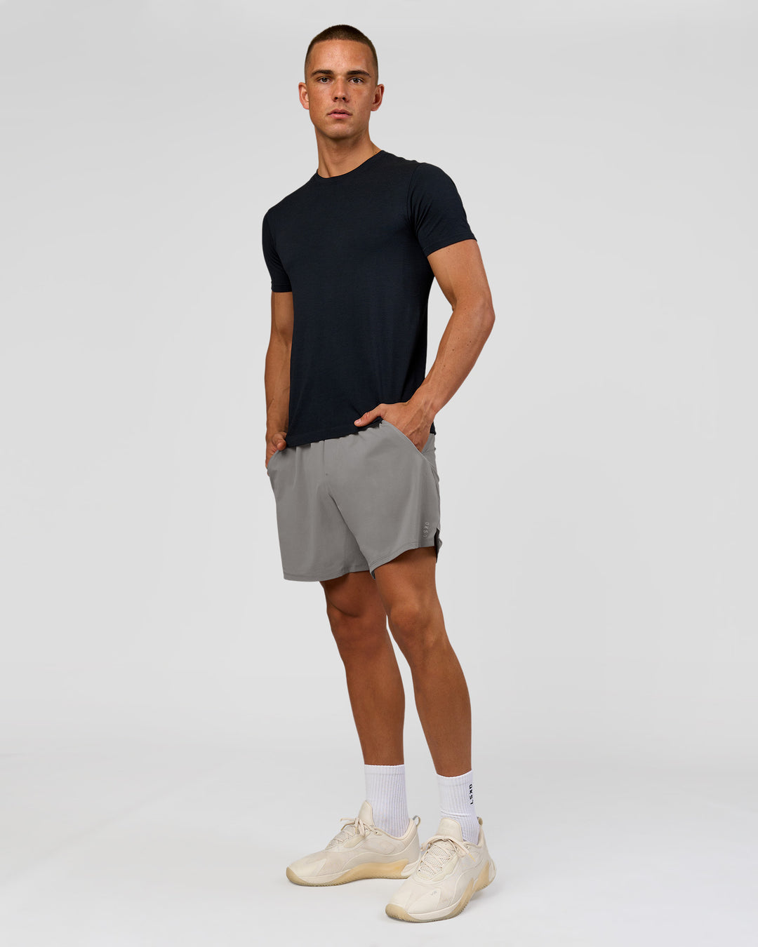 Man wearing Functional Training 7" Short - Storm Front | Model:Albert | Size:M - view 3