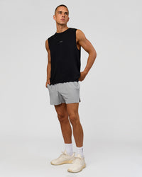 Man wearing Lifting Club FLXCotton Tank - Black-White | Model:Albert | Size:M | Thumbnail Index: 4