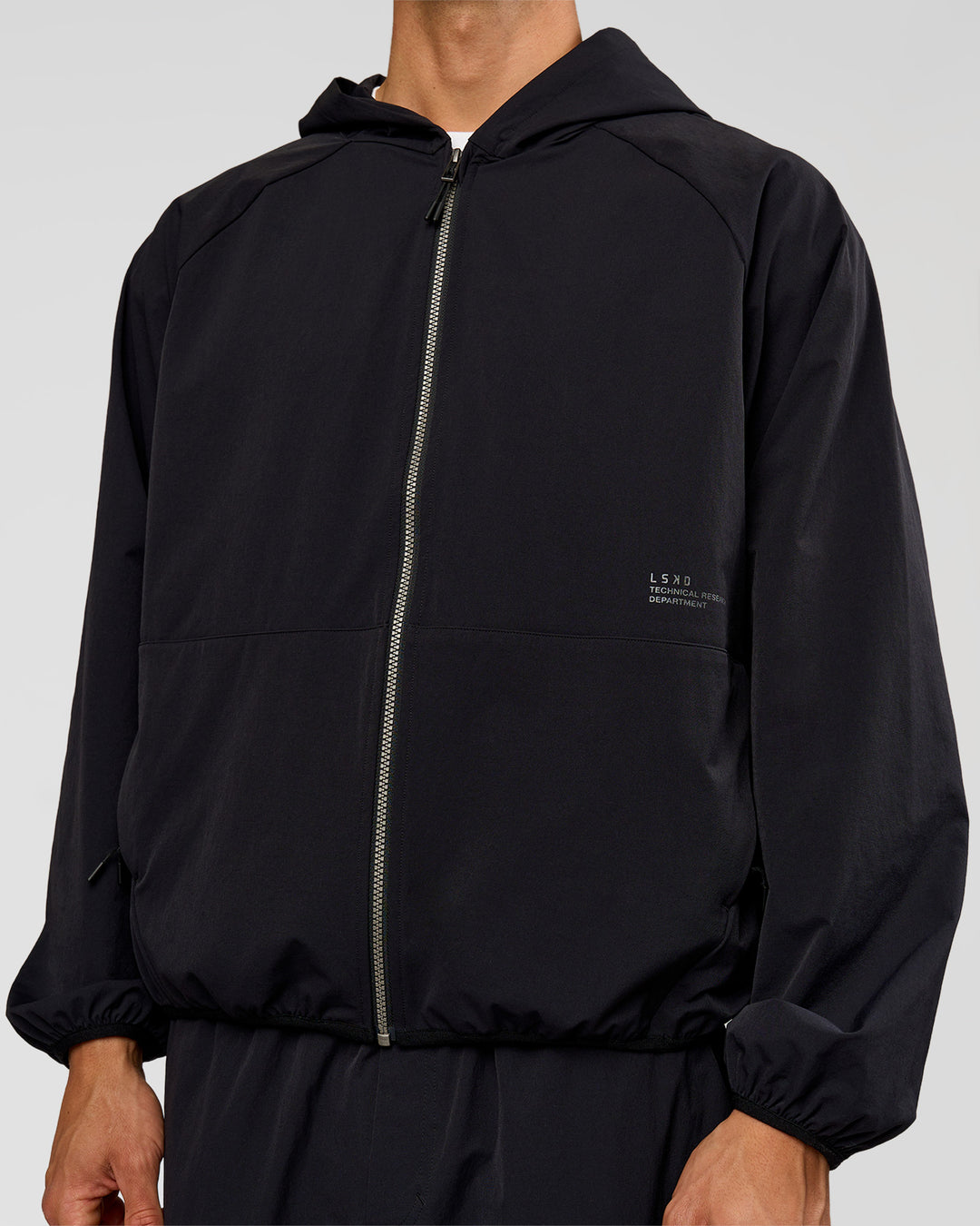 Man wearing Motion Hooded Jacket - Black | Model:Albert | Size:M - view 4