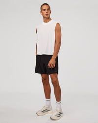 Man wearing Motionline Boxy Tank - White | Model:Albert | Size:M | Thumbnail Index: 9