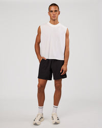 Man wearing Motionline Boxy Tank - White | Model:Albert | Size:M | Thumbnail Index: 10