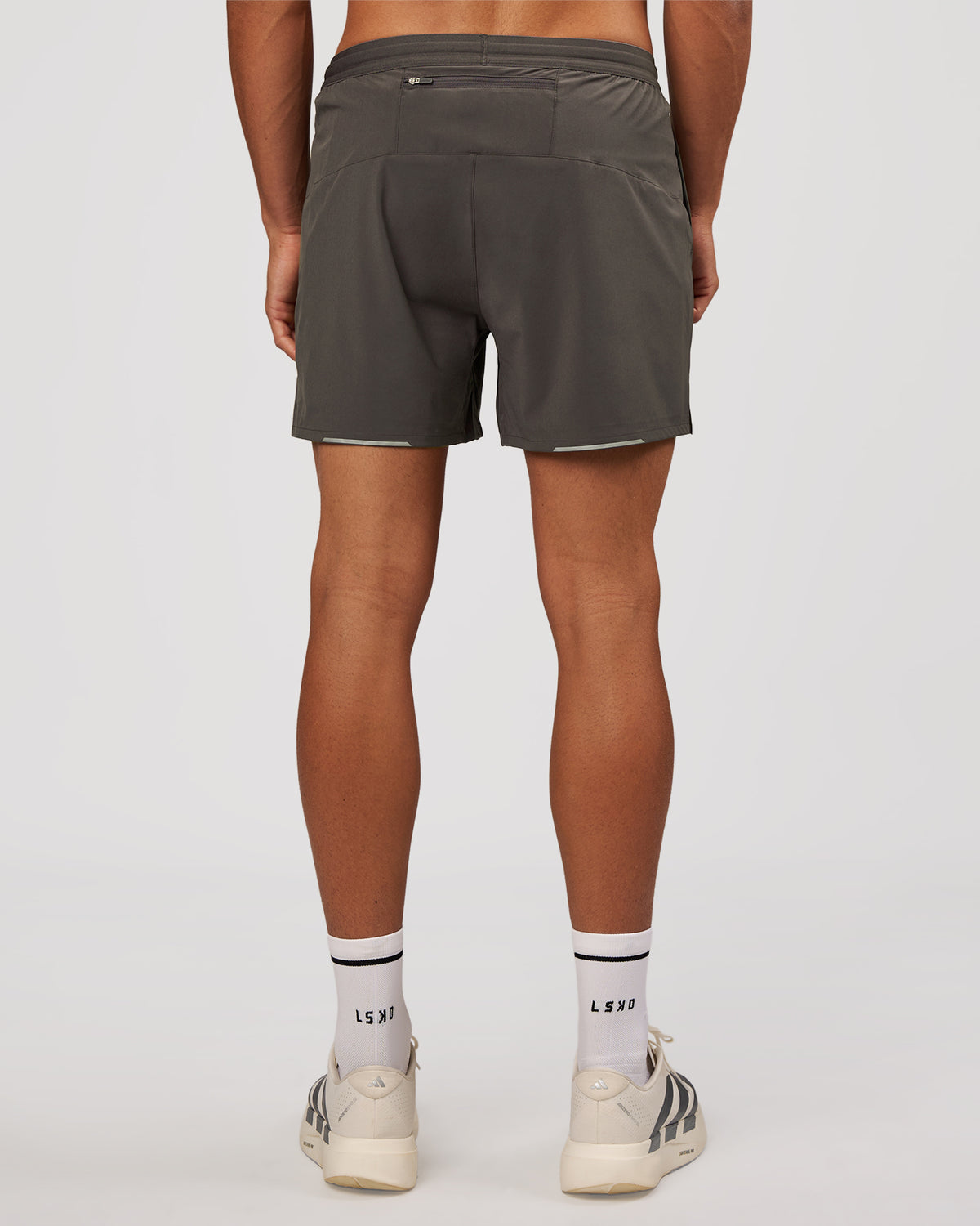 Man wearing Pace 5" Lined Running Short - Dark Storm | Model:Albert | Size:M