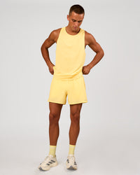 Man wearing Pace 5" Lined Running Short - Lemon | Model:Albert | Size:M | Thumbnail Index: 11