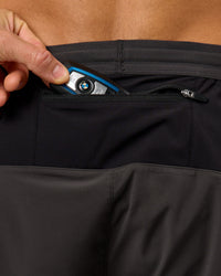 Man wearing Pace 5" Running Short - Black-Onyx | Model:Albert | Size:M | Thumbnail Index: 3