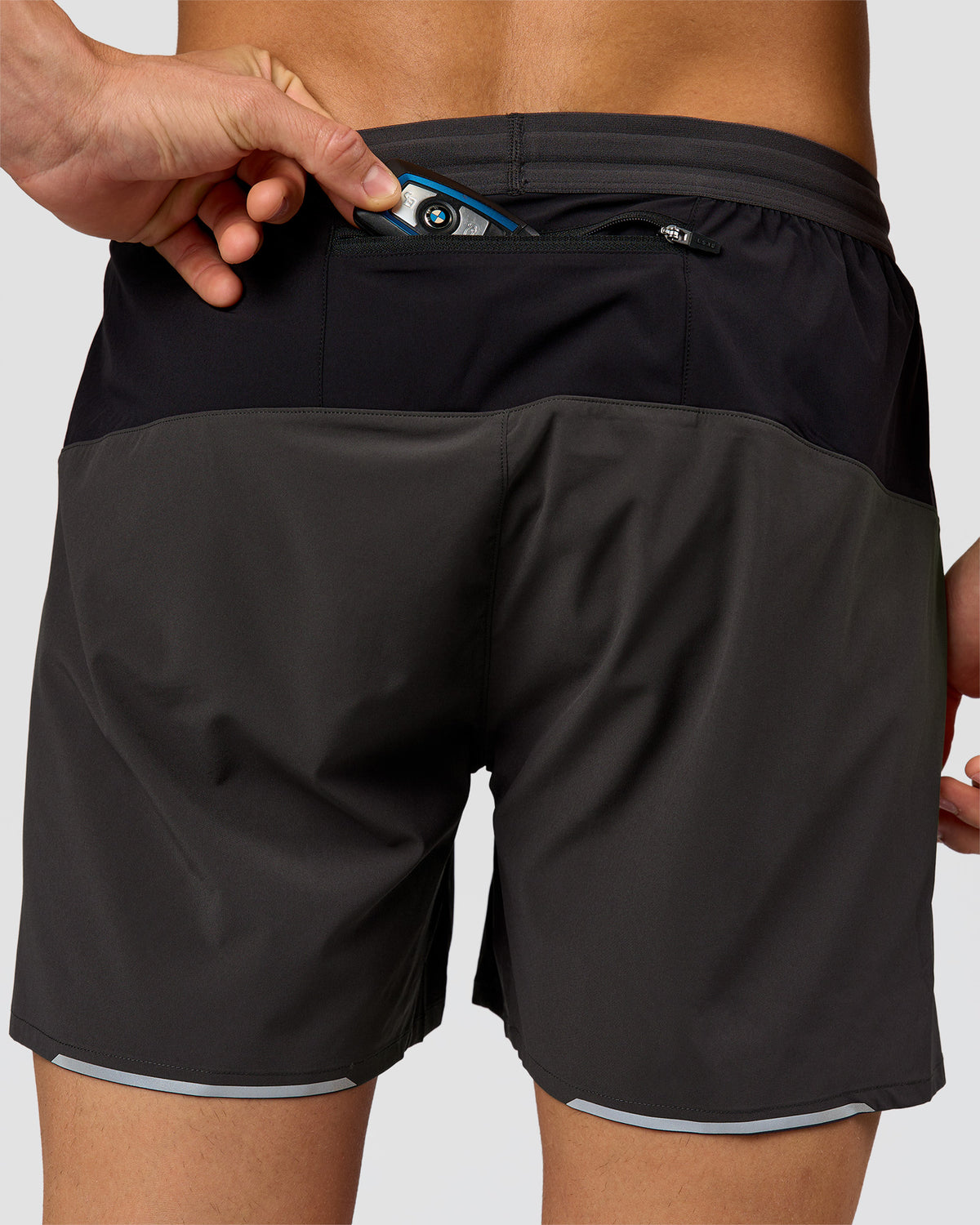 Man wearing Pace 5" Running Short - Black-Onyx | Model:Albert | Size:M