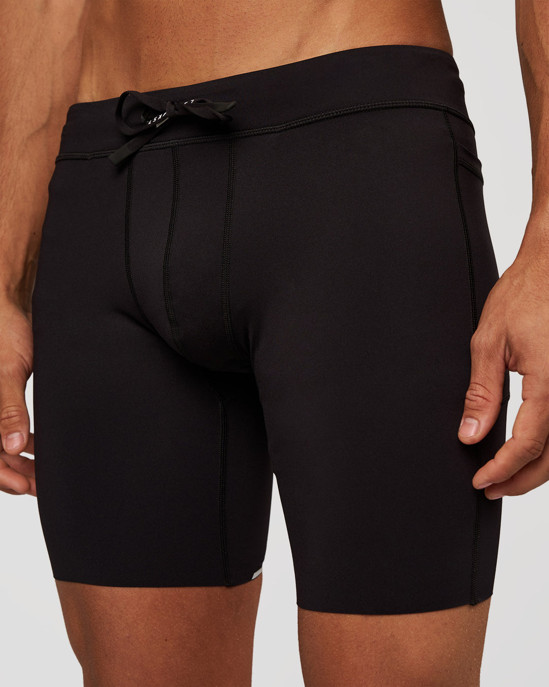 Man wearing Race Day 8" Short Tight - Black-Reflective | Model:Albert | Size:M - view 2