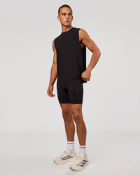 Man wearing Race Day 8" Short Tight - Black-Reflective | Model:Albert | Size:M | Thumbnail Index: 4
