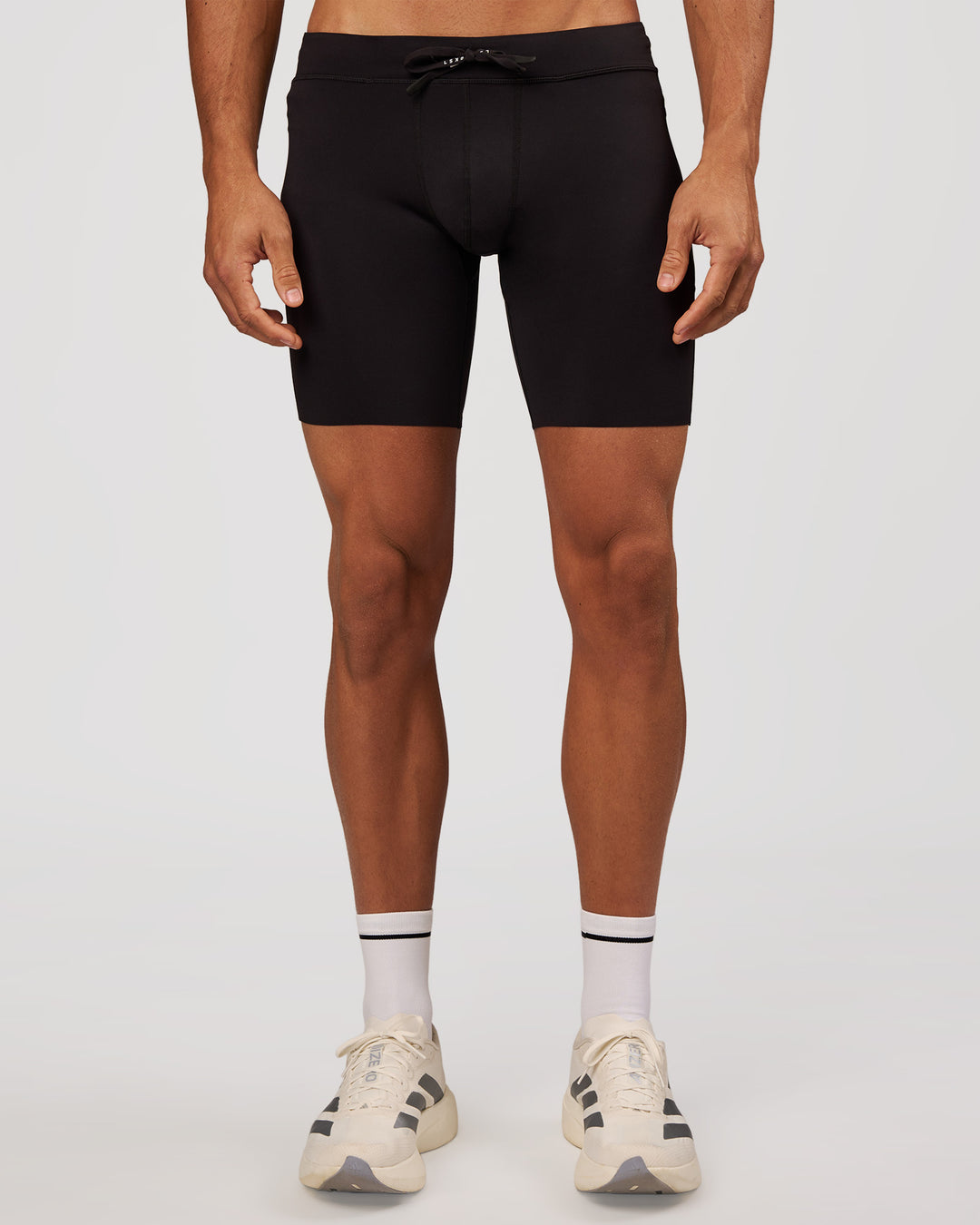 Man wearing Race Day 8" Short Tight - Black-Reflective | Model:Albert | Size:M - view 6