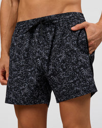 Man wearing Rep 5" Performance Short - Energy Print Black | Model:Albert | Size:M | Thumbnail Index: 0