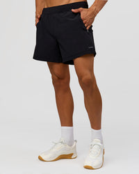 Man wearing Rep+ 5” Training Short - Black | Model:Albert | Size:M | Thumbnail Index: 4