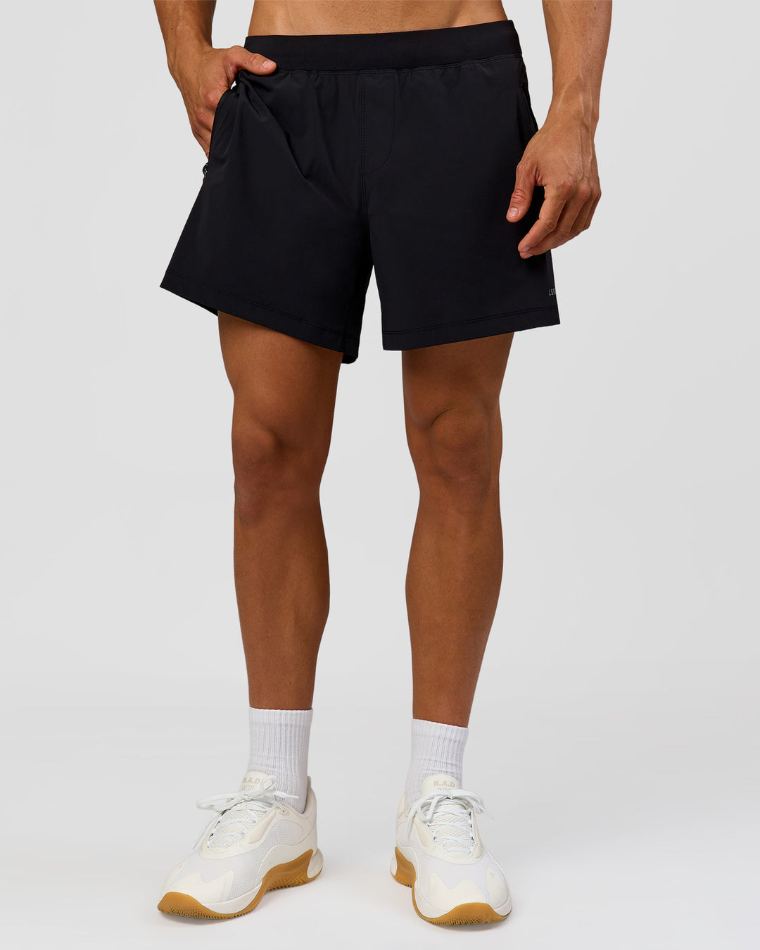 Man wearing Rep+ 5” Training Short - Black | Model:Albert | Size:M - view 7
