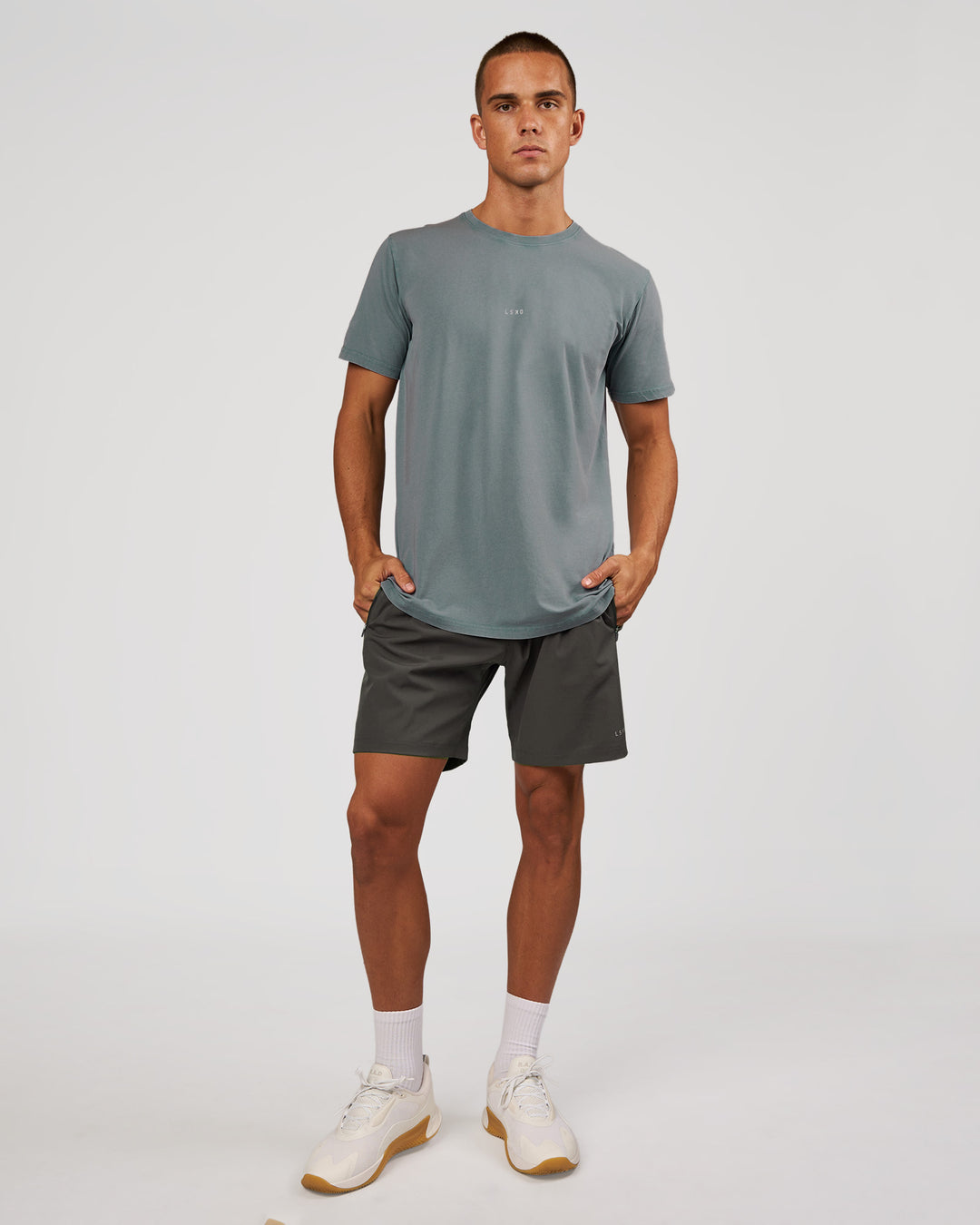 Man wearing Rep 7" Performance Short - Dark Storm | Model:Albert | Size:M - view 4