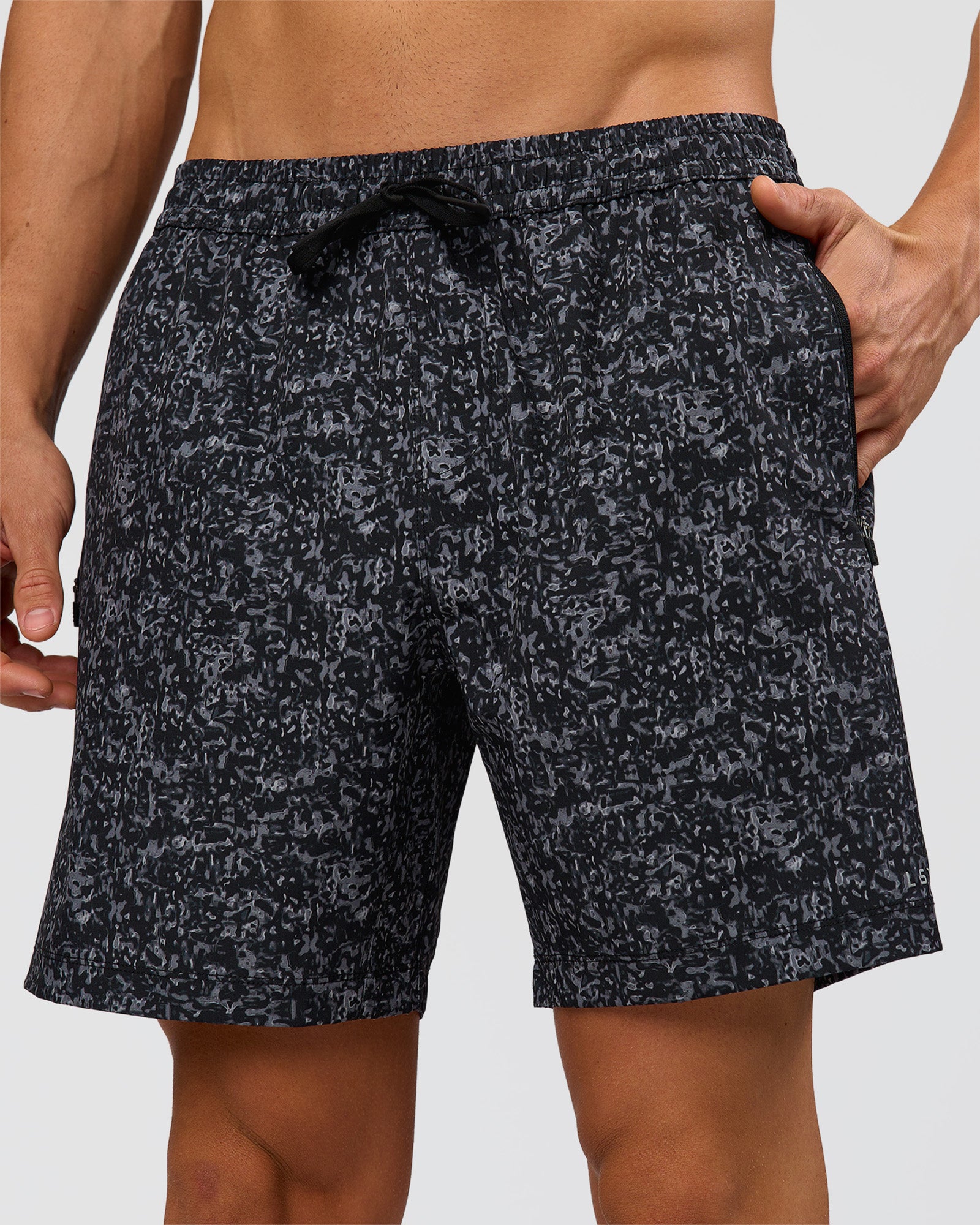 Man wearing Rep 7" Performance Short - Energy Print Black | Model:Albert | Size:M