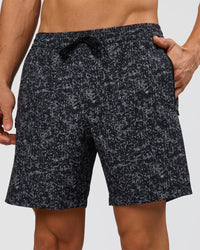 Man wearing Rep 7" Performance Short - Energy Print Black | Model:Albert | Size:M | Thumbnail Index: 0