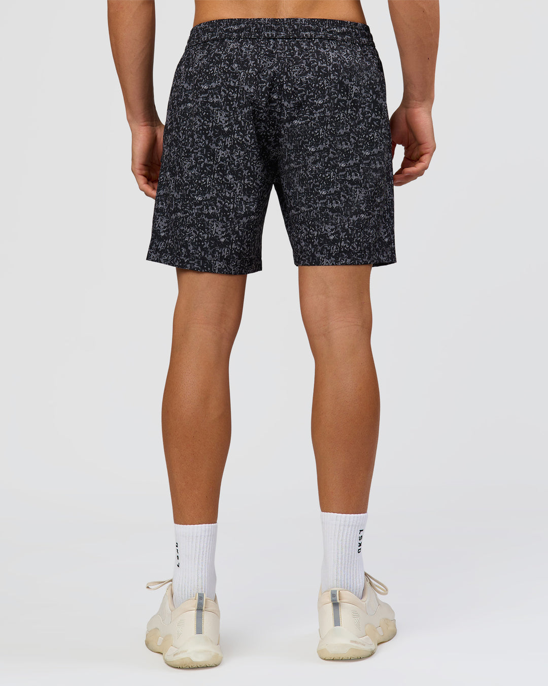 Man wearing Rep 7" Performance Short - Energy Print Black | Model:Albert | Size:M - view 3