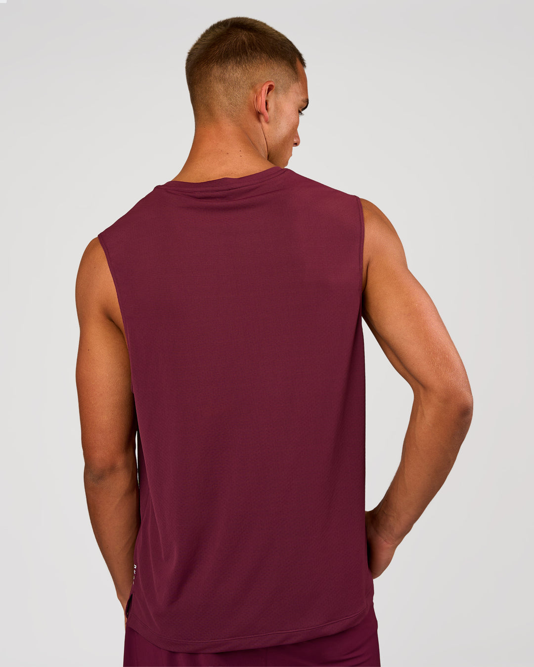 Man wearing Rep Muscle Training Tank - Cherry Lacquer | Model:Albert | Size:M - view 3